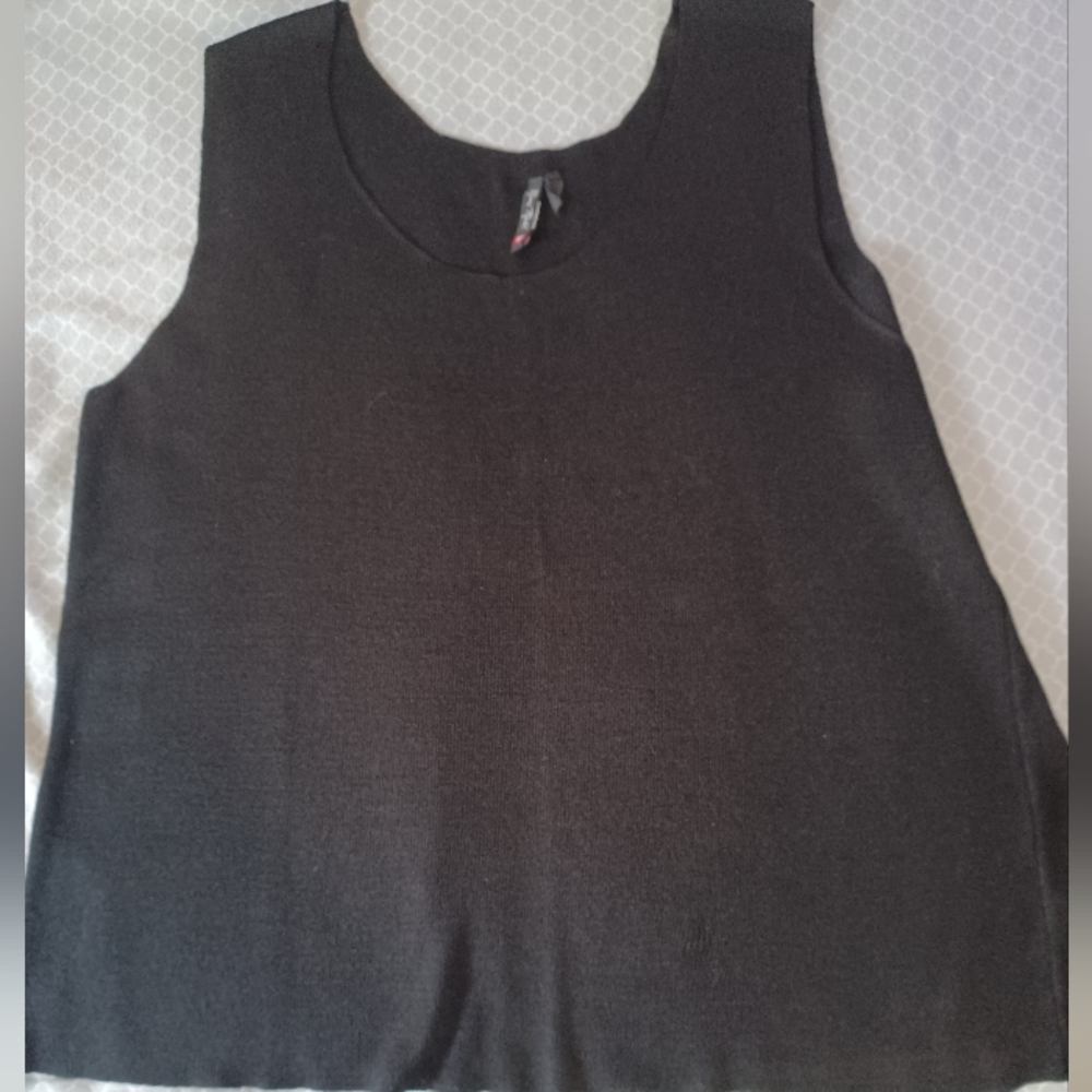 Women's Roni Rabl Black Knit Tank Shell Shirt Sz XL
